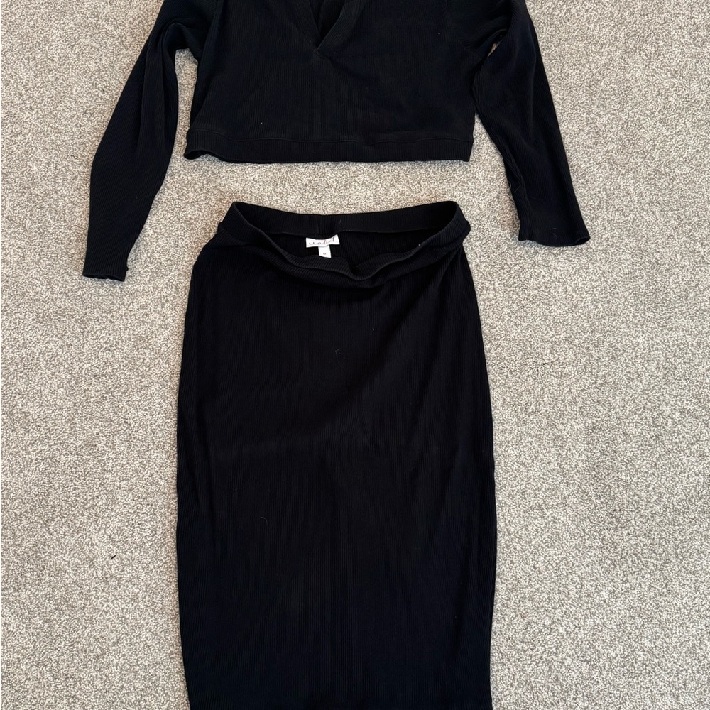 Soft ribbed skirt and top